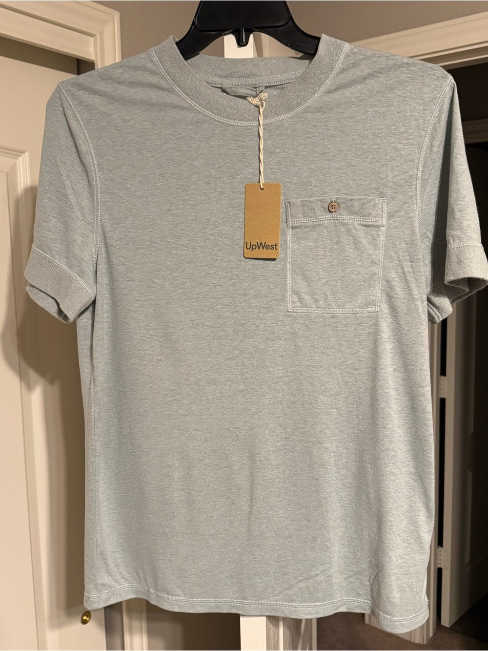 UpWest Men's Pale Blue Short-Sleeve Pocket Tee